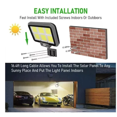 Proiector solar 294LED 50W senzor de miscare HS 8022 telecomanda 3 moduri de iluminare 6 casete