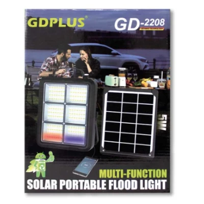 Proiector solar GD PLUS  2208A 4 tipuri de iluminare incarcare telefon putere 200W 195 LED