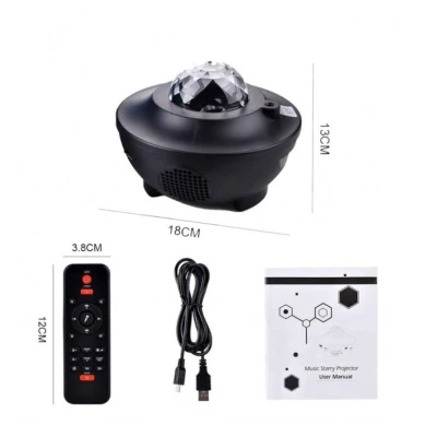 Proiector stil lampa de veghe galaxy pentru camera si boxa incorporata