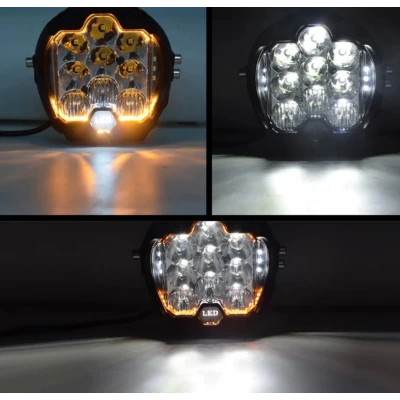 Proiector stroboscop cu lumina de zi galbena 12v-24v 280w 6000k