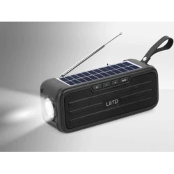 Radio portabil tip boxa cu panou solar Bluetooth L8TD 10W 1200 mAh