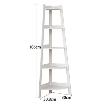 UB Raft de Colt din PVC cu 5 etajere pentru camera baie sau bucatarie 106x30x30cm Alb