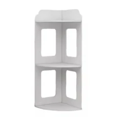 Raft de Colt pentru Birou 2 Etajere Compact 60x24x24cm Alb