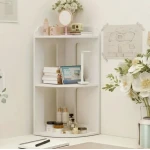 Raft de Colt pentru Birou 2 Etajere Compact 60x24x24cm Alb
