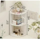 Raft de Colt pentru Birou 2 Etajere Compact 60x24x24cm Alb