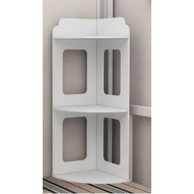 Raft de Colt pentru Birou 2 Etajere Compact 60x24x24cm Alb