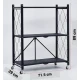 Raft depozitare metalic pliabil pe roti 3 polite 71,5 x 39 x 89 cm