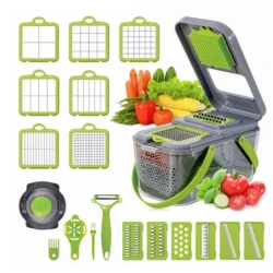 Razatoare multifunctionala pentru fructe si legume 22 piese lame din otel inoxidabil MD
