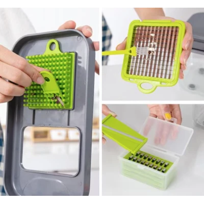 Razatoare multifunctionala pentru fructe si legume 22 piese lame din otel inoxidabil MD