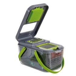 Razatoare multifunctionala pentru fructe si legume 22 piese lame din otel inoxidabil gri / verde