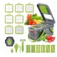 Razatoare multifunctionala pentru fructe si legume 22 piese lame din otel inoxidabil gri / verde