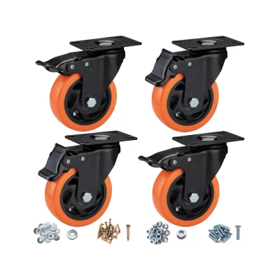 Roata 100mm PORTOCALIE cu frana
