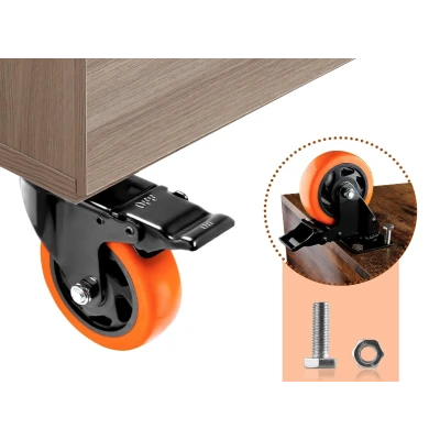 Roata 100mm PORTOCALIE cu frana
