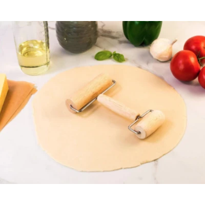 Rola 2 capete din lemn pentru intins aluat