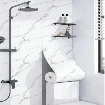 Rola Tapet 3D Autoadeziv model imitatie marmura 3D ALBA 40x300 cm grosime 2.5 cm