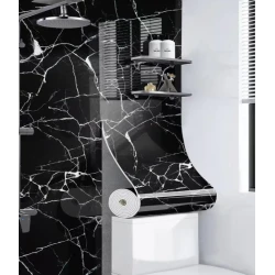 Rola Tapet 3D Autoadeziv model imitatie marmura 3D NEAGRA 40x300 cm grosime 2.5 cm