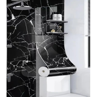 Rola Tapet 3D Autoadeziv model imitatie marmura 3D NEAGRA 40x300 cm grosime 2.5 cm