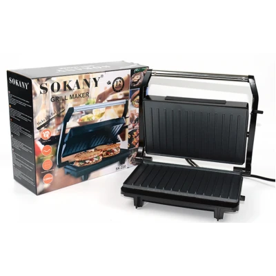 Sandwich Maker Grill tip gratar Sokany SK-220, 1200 W, placi anti-aderente