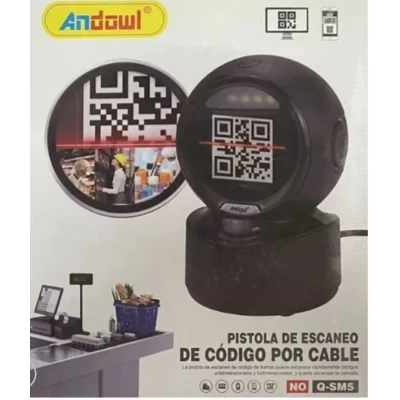 Scaner QR/coduri de bare de birou profesional Andowl Q SM5 negru