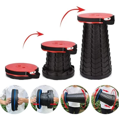 Scaun retractabil cu pliere telescopica pentru camping