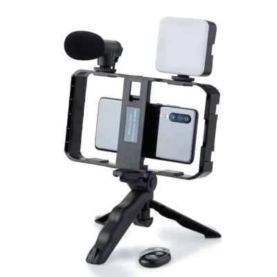 UB Selfie Stick pentru telefonul mobil AY 49X lumina complementara LED trepied microfon
