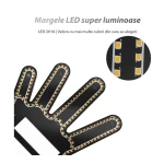 Semn LED auto cu telecomanda design mana 4 moduri efect vizual stralucitor