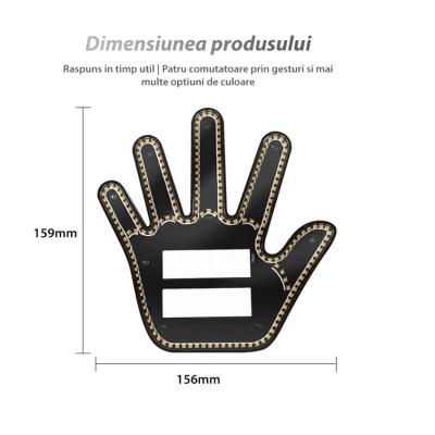 Semn LED auto cu telecomanda design mana 4 moduri efect vizual stralucitor