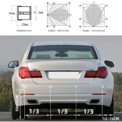Senzori de parcare universali cu avertizare sonora si pe display negru 18.5mm