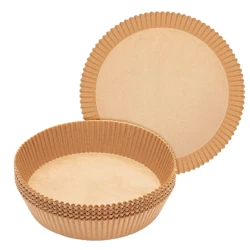 Set 100 hartii de copt pentru AirFryer Rotund 20cm Maro