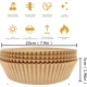 Set 100 hartii de copt pentru AirFryer Rotund 20cm Maro
