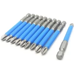 Set 10 Biti LUNGI 70mm magnetici pentru surubelnita