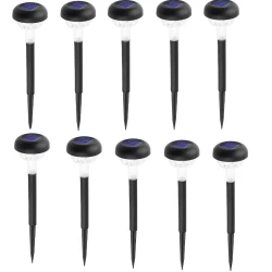 Set 10 lampi solare cu iluminare floare colorata 30 cm