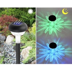 Set 10 lampi solare cu iluminare floare colorata 30 cm