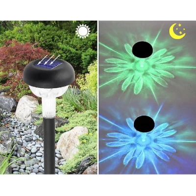 Set 10 lampi solare cu iluminare floare colorata 30 cm