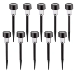 Set 10 lampi solare pentru gradina dimensiune 30 cm cu lumina alba