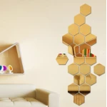 Set 10 Oglinzi Design Hexagon AURII - Oglinzi Decorative Acrilice Cristal - Diamant - Fagure 10 bucati/set