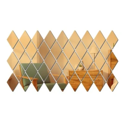 Set 10 Oglinzi Design ROMB AURII - Oglinzi Decorative Acrilice Cristal - Diamant - Fagure