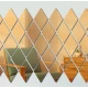 Set 10 Oglinzi Design ROMB AURII - Oglinzi Decorative Acrilice Cristal - Diamant - Fagure