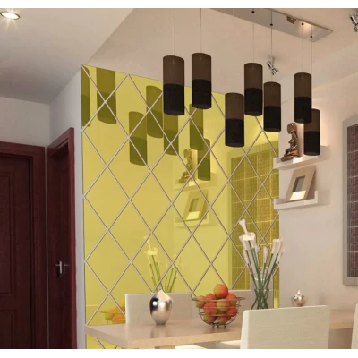 Set 10 Oglinzi Design ROMB AURII - Oglinzi Decorative Acrilice Cristal - Diamant - Fagure