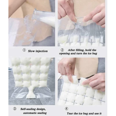 Set 10 pungi pentru gheata Transparente