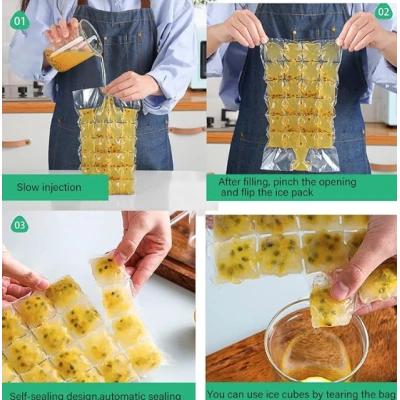 Set 10 pungi pentru gheata Transparente
