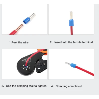 Set 1200 Conectori de sertizare pentru virole de sarma Conector de linie terminala