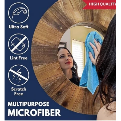 Set 12 lavete microfibra ultra absorbante gri ecologice reutilizabile
