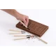 Set 12 mini dalti sculptura lemn lut și ceară cu maner de lemn