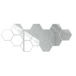 Set 12 Oglinzi Design Hexagon MARI 20x23 - Oglinzi Decorative Acrilice Cristal - Diamant - Fagure 12 bucati/set TA