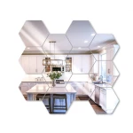 Set 12 Oglinzi Design Hexagon MEDII 15x15 - Oglinzi Decorative Acrilice Cristal - Diamant - Fagure 12 bucati/set TA