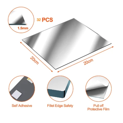 Set 16 Oglinzi Decorative Design PATRAT 20 X 20 cm Acrilice Cristal - Diamant - Fagure