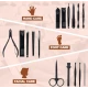 Set 16 piese MANICHIURA profesionala otel negru mat 1