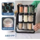 Set 18 recipiente condimente cu suport rotativ 34x23 cm
