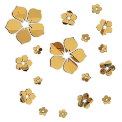 Set 25 stickere stil oglinda decorativa acrilica AURIE in forma de floare